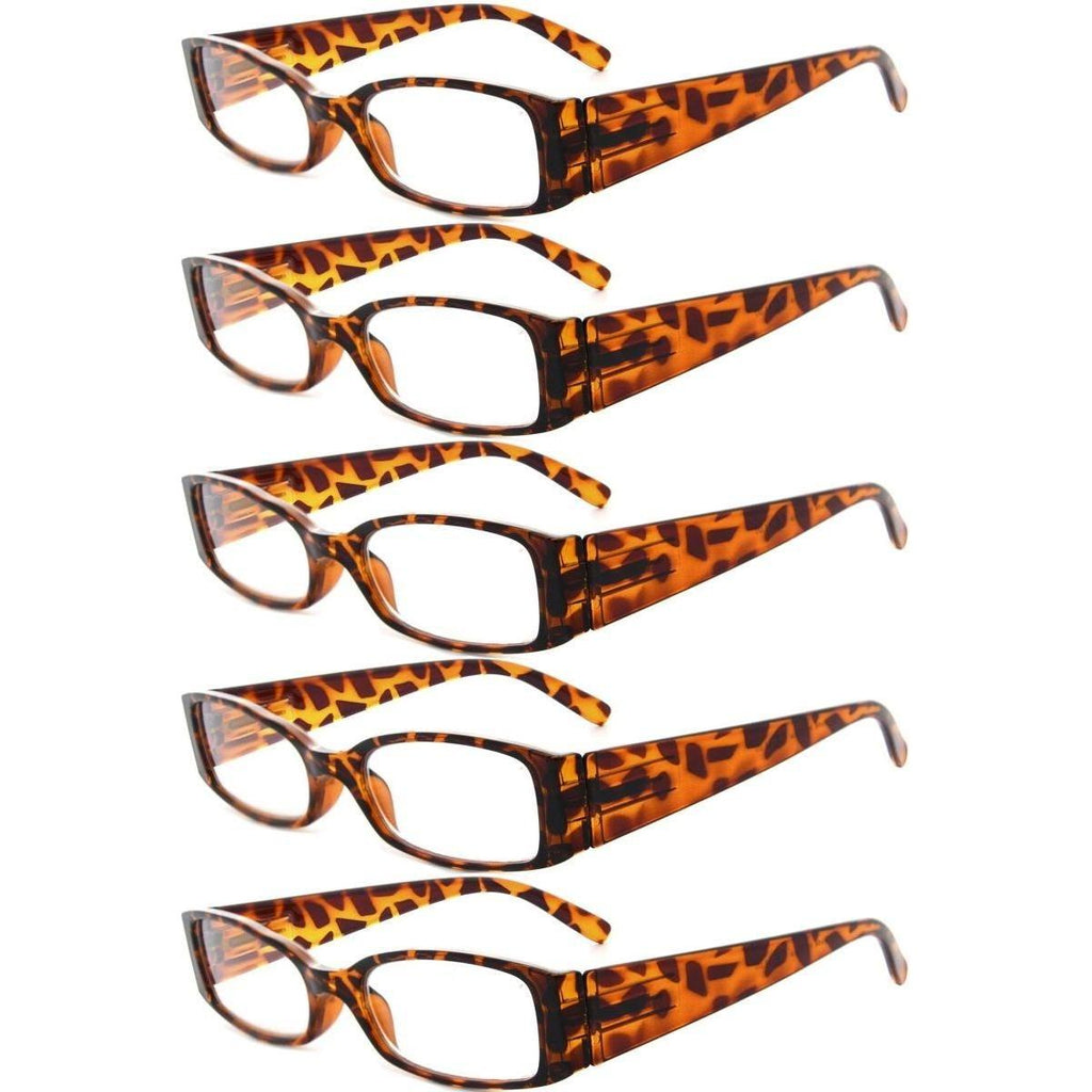 5 Pack Rectangle Stylish Reading Glasses R040-A