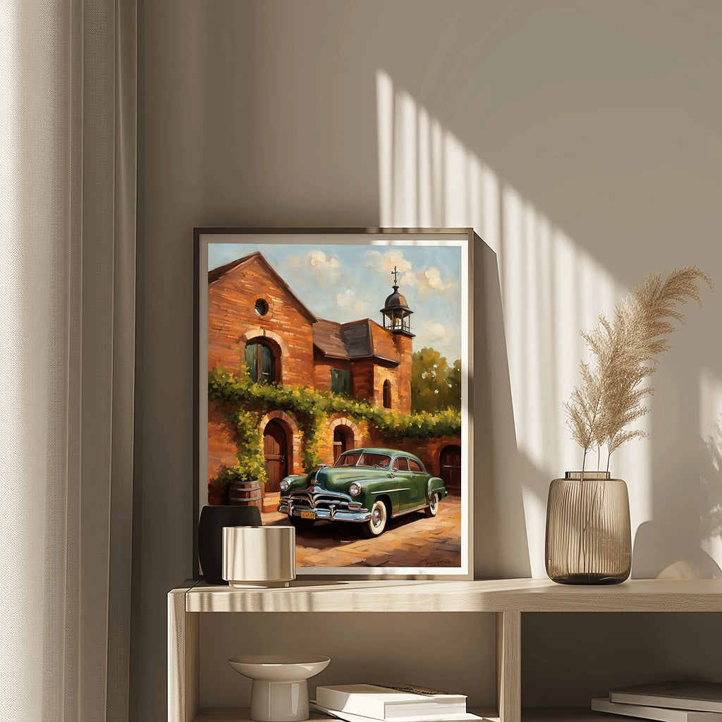 1951 Step-Down Racing Legend Wine Country Wall Art | Vintage Luxury Estate Print