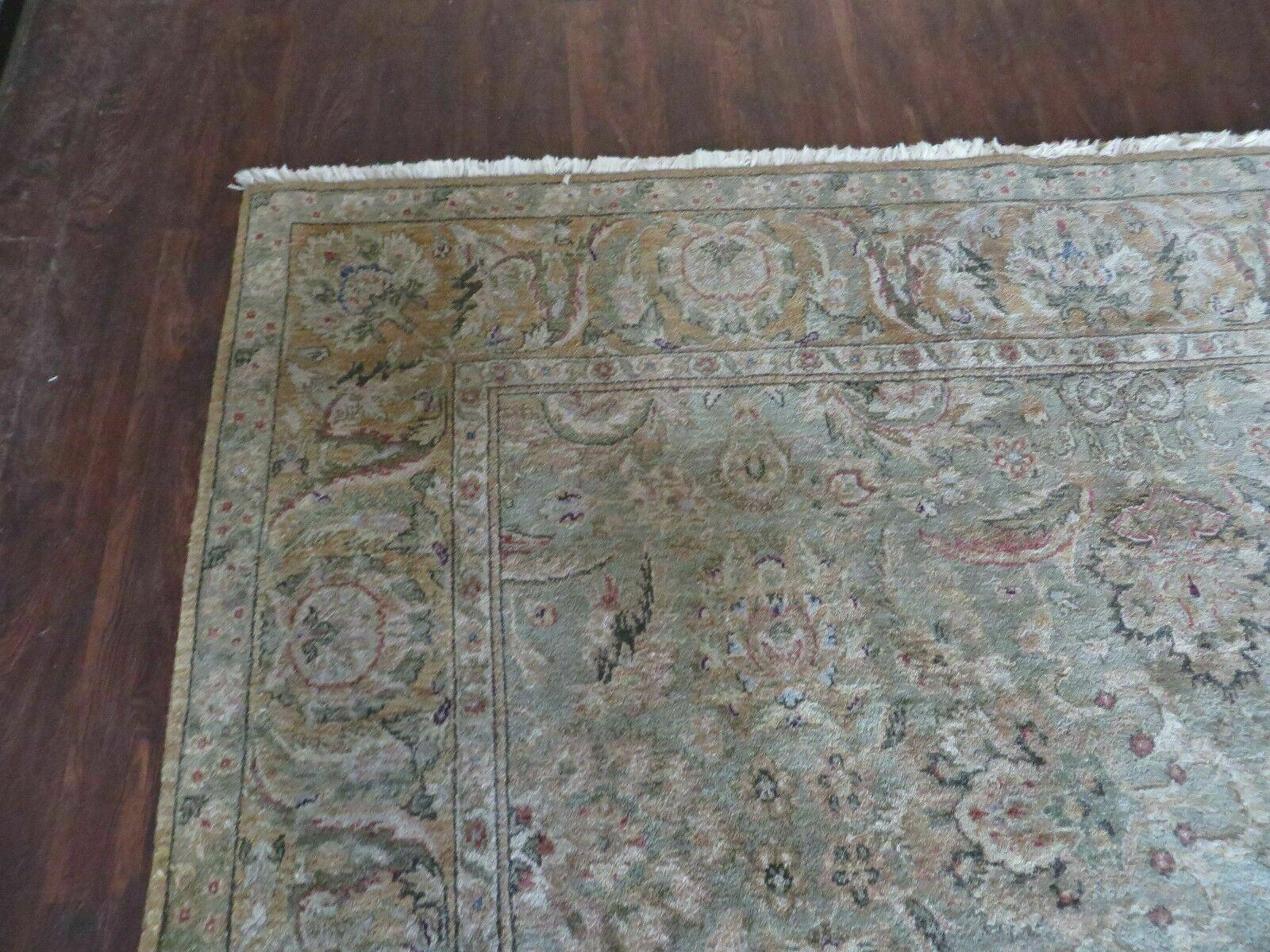8' X 10' Vintage Handmade India Floral Oriental Top Quality Jaipur Tea Wash