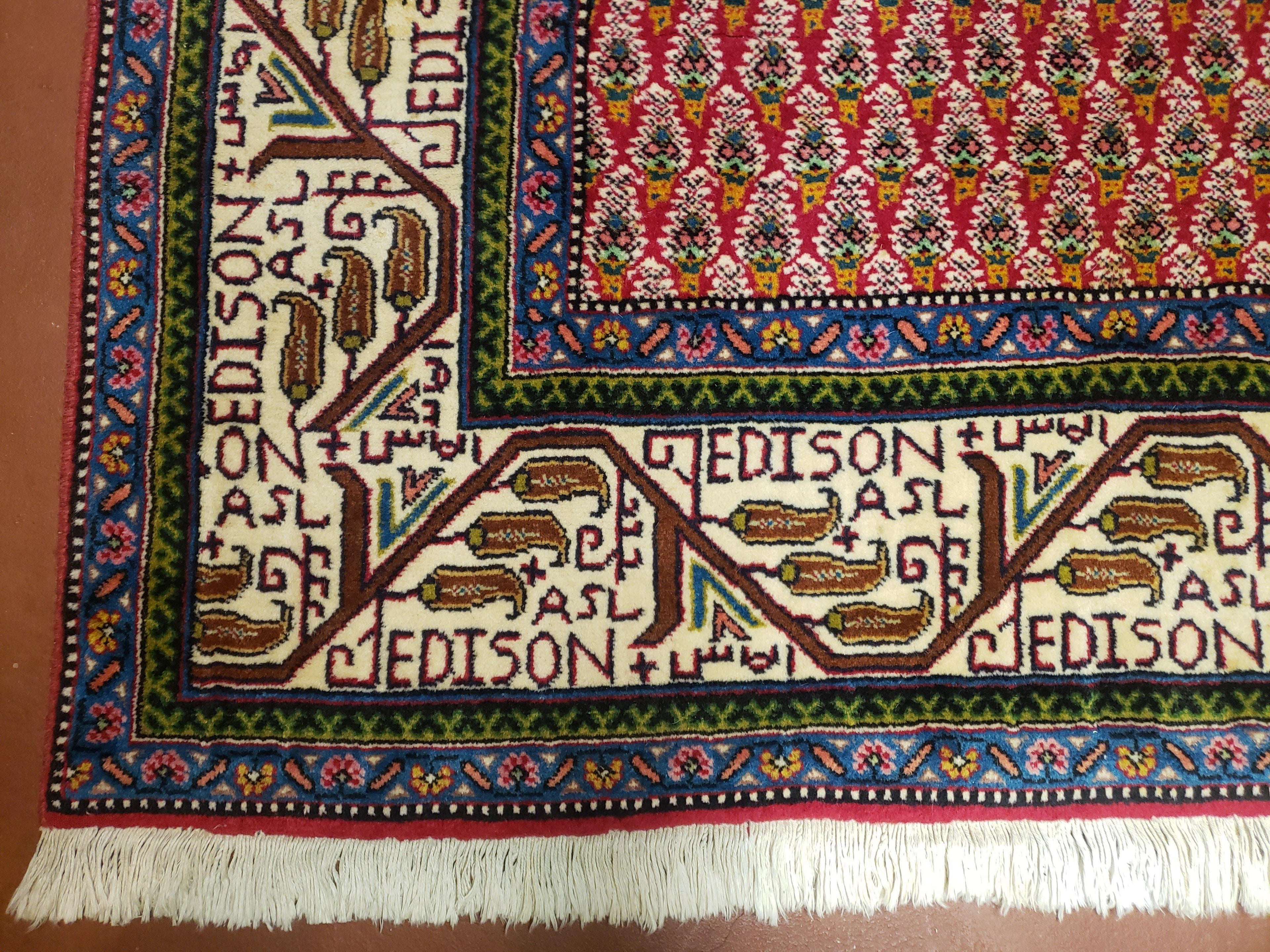 6x9 Finely Woven Turkish Tribal Rug, Boteh/Paisley Pattern, Red & Beige Area Rug, Vintage Wool Carpet, Entryway Rug, Hand-Knotted Foyer Rug