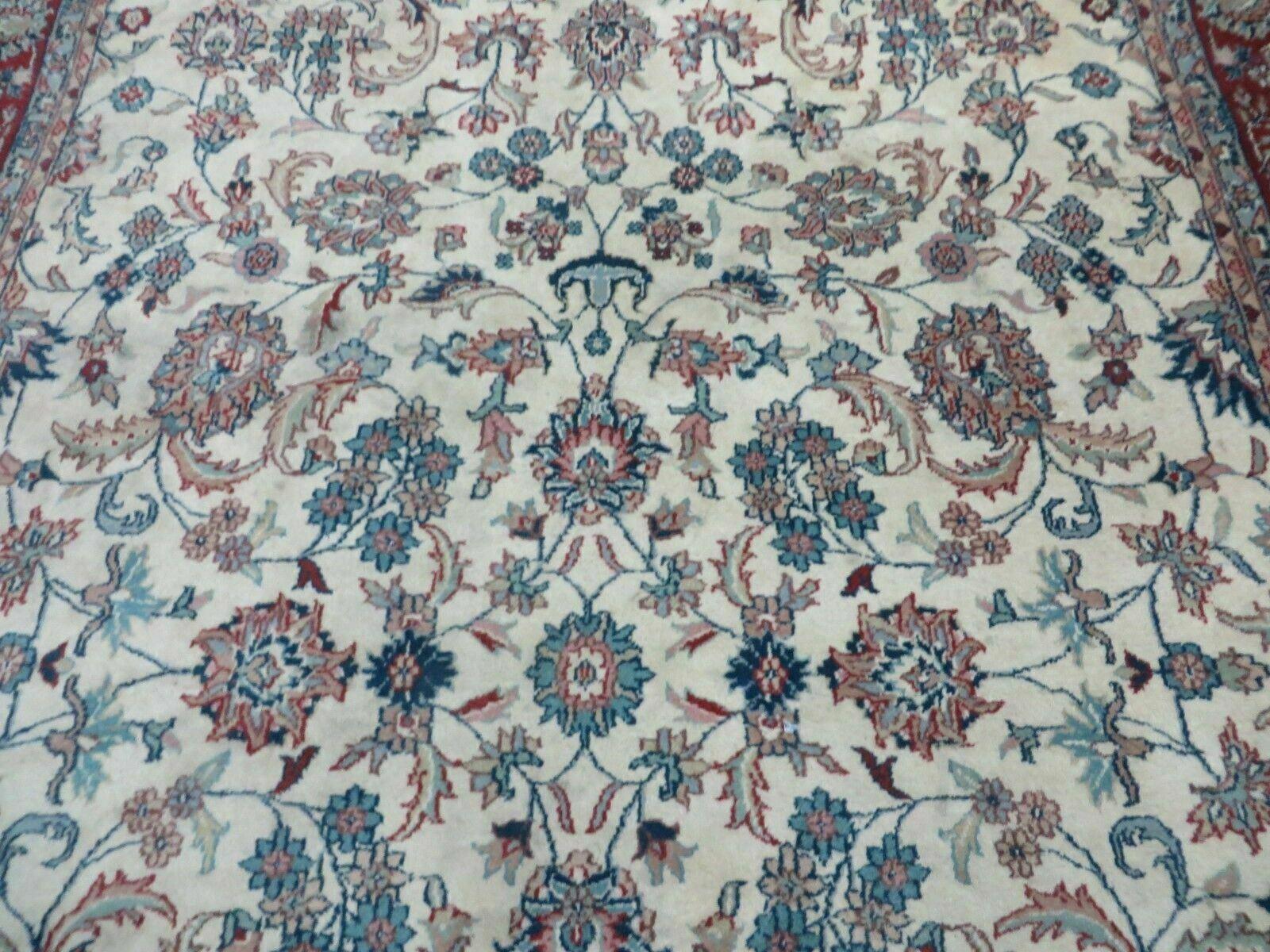 6' X 9' Vintage Handmade Fine Chinese Floral Oriental Wool Rug Carpet Beige