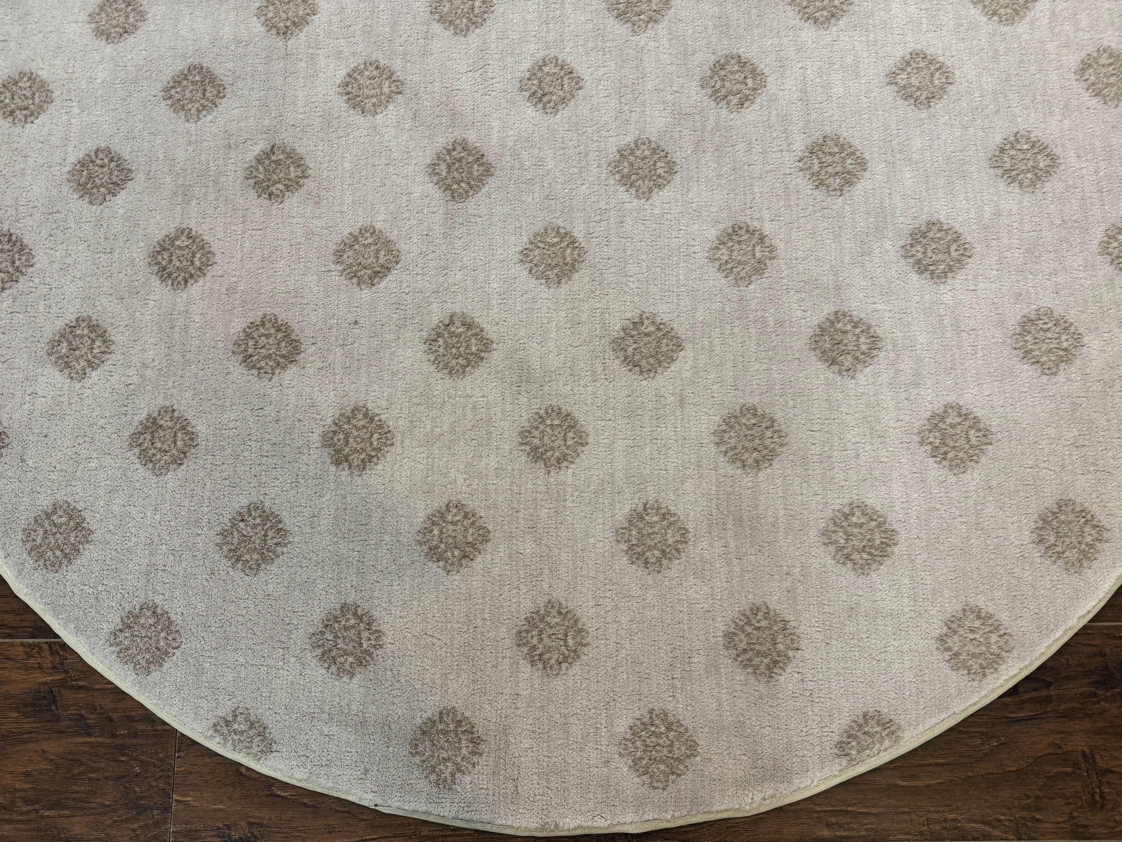 Round Power Loomed Rug 5x5, Contemporary Modern Round Carpet, 5ft Round