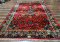 Red Persian Rug 6x9, Medallion Carpet, Ardebil Design, Vintage Belgium Power Loomed Carpet