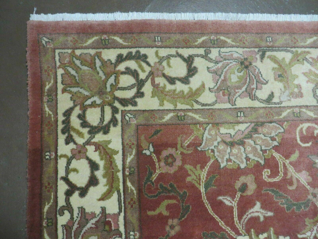 6' X 9' Vintage Handmade Indian Floral Oriental Wool Rug Veg Dyes Nice