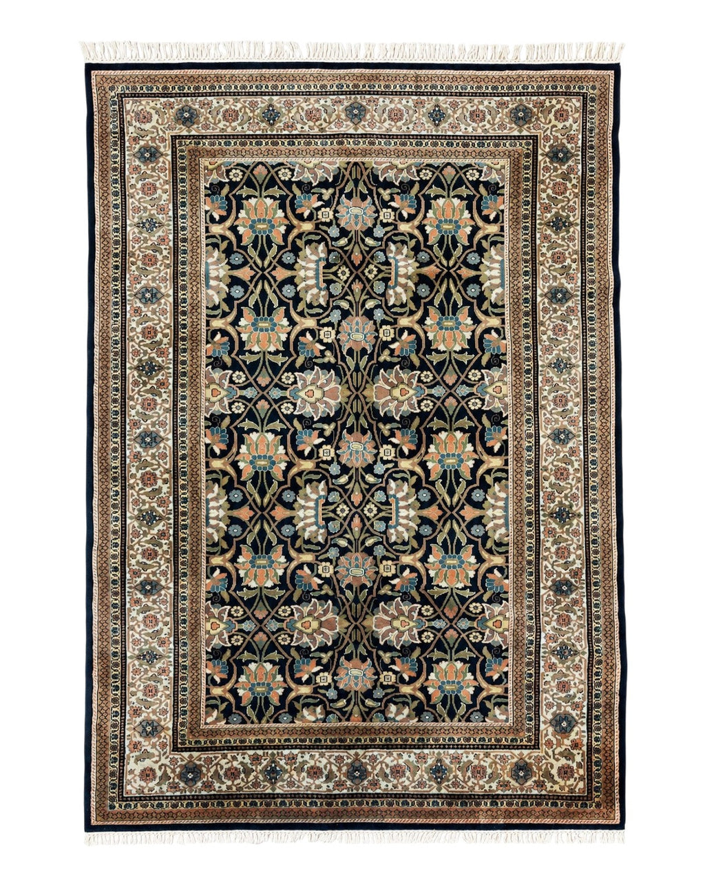 Indo Persian Bidjar Rug 6x10, Vintage Handmade Wool Carpet, Allover Pattern
