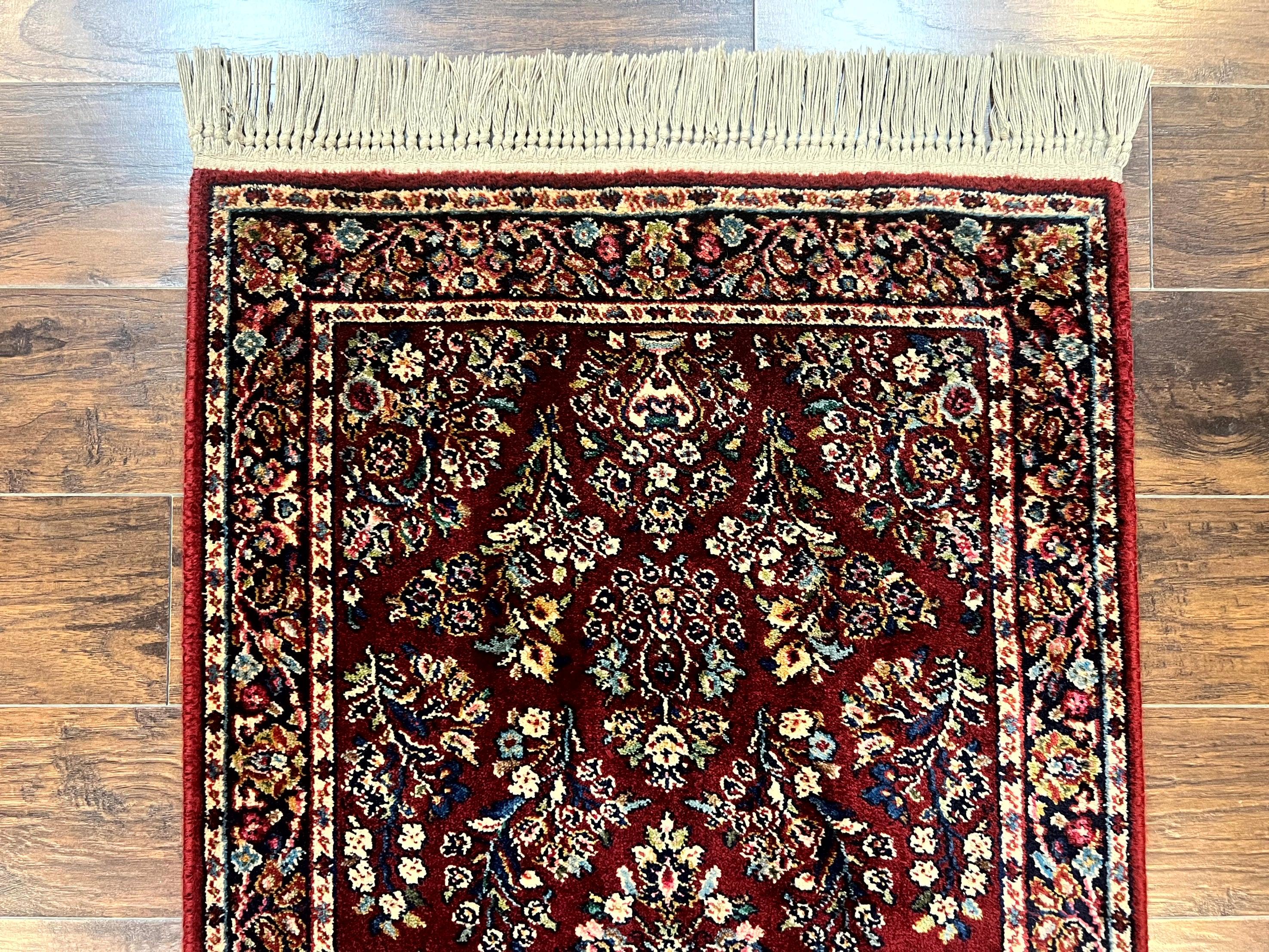 Karastan Rug 3x5 Red Sarouk #785, Small Karastan Wool Pile Rug, Original 700 Series, Discontinued Vintage Karastan Carpet