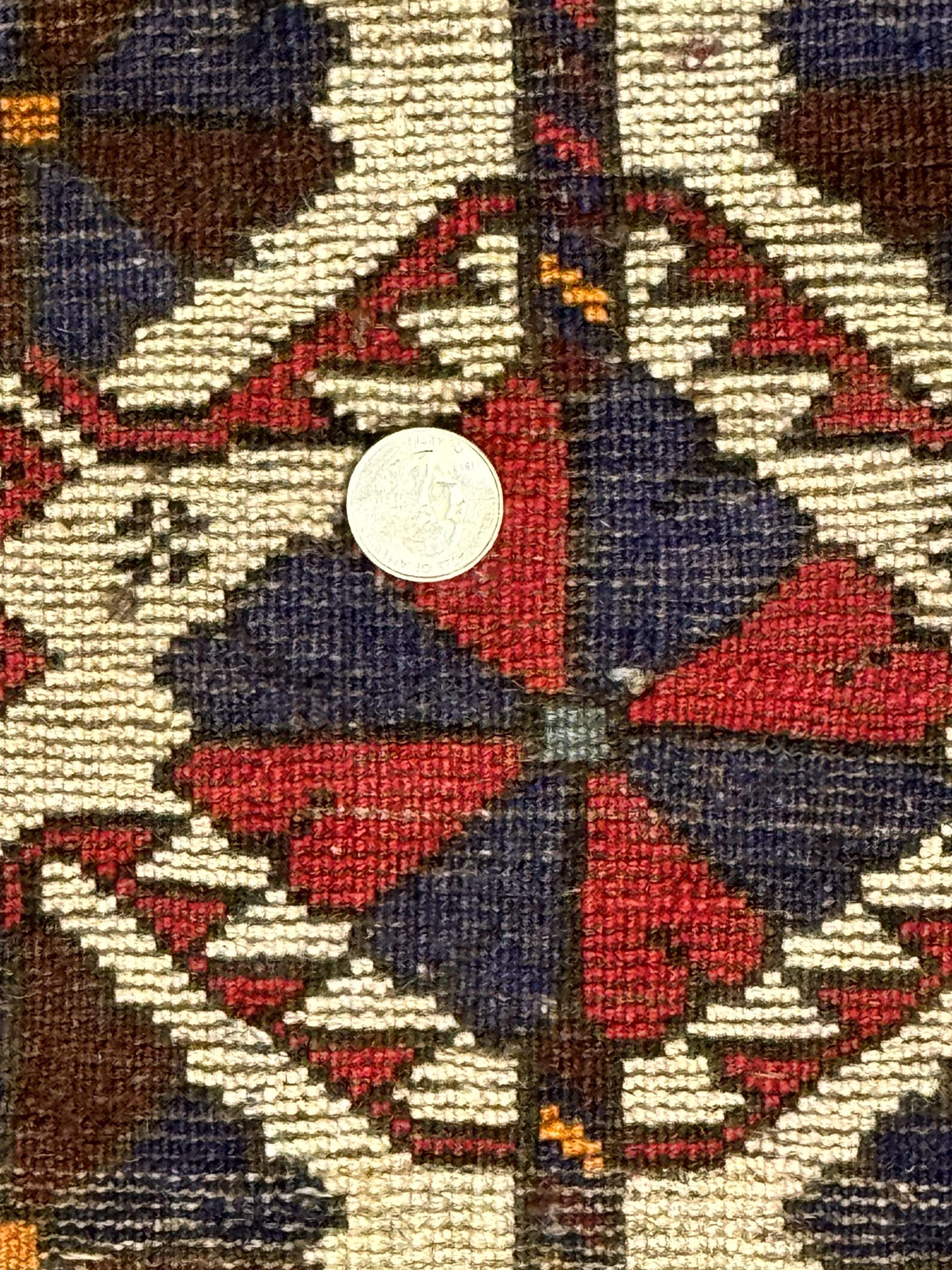 Small Persian Baluchi Tribal Rug, Tan, Handmade