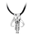 Licensed Steel Star Wars 3D Mandalorian Symbol Pendant Necklace