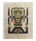 South American Rug 6x7, Unique Native American Design, Ivory, Ecuador Rug, Handmade Wool