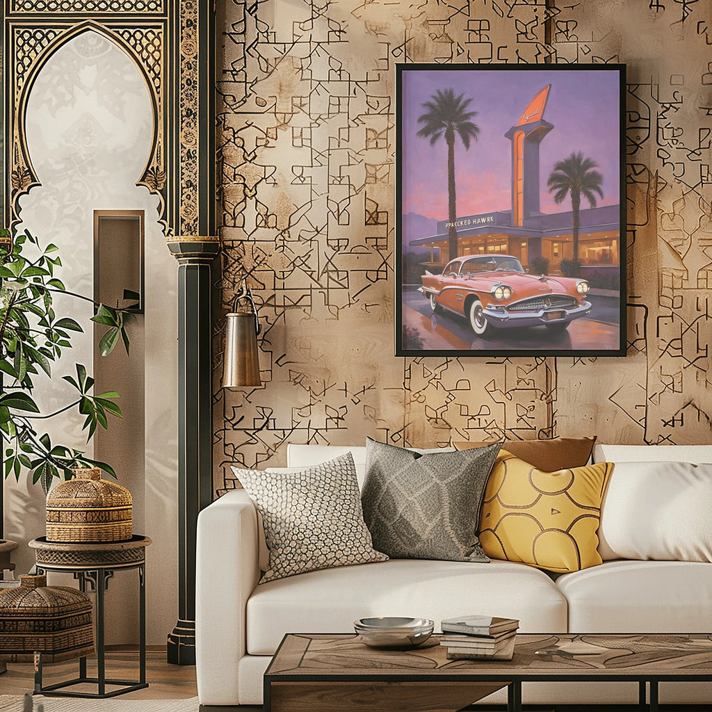 1958 Golden Hawk GT - Retro Hotel Edition | Poster Canvas