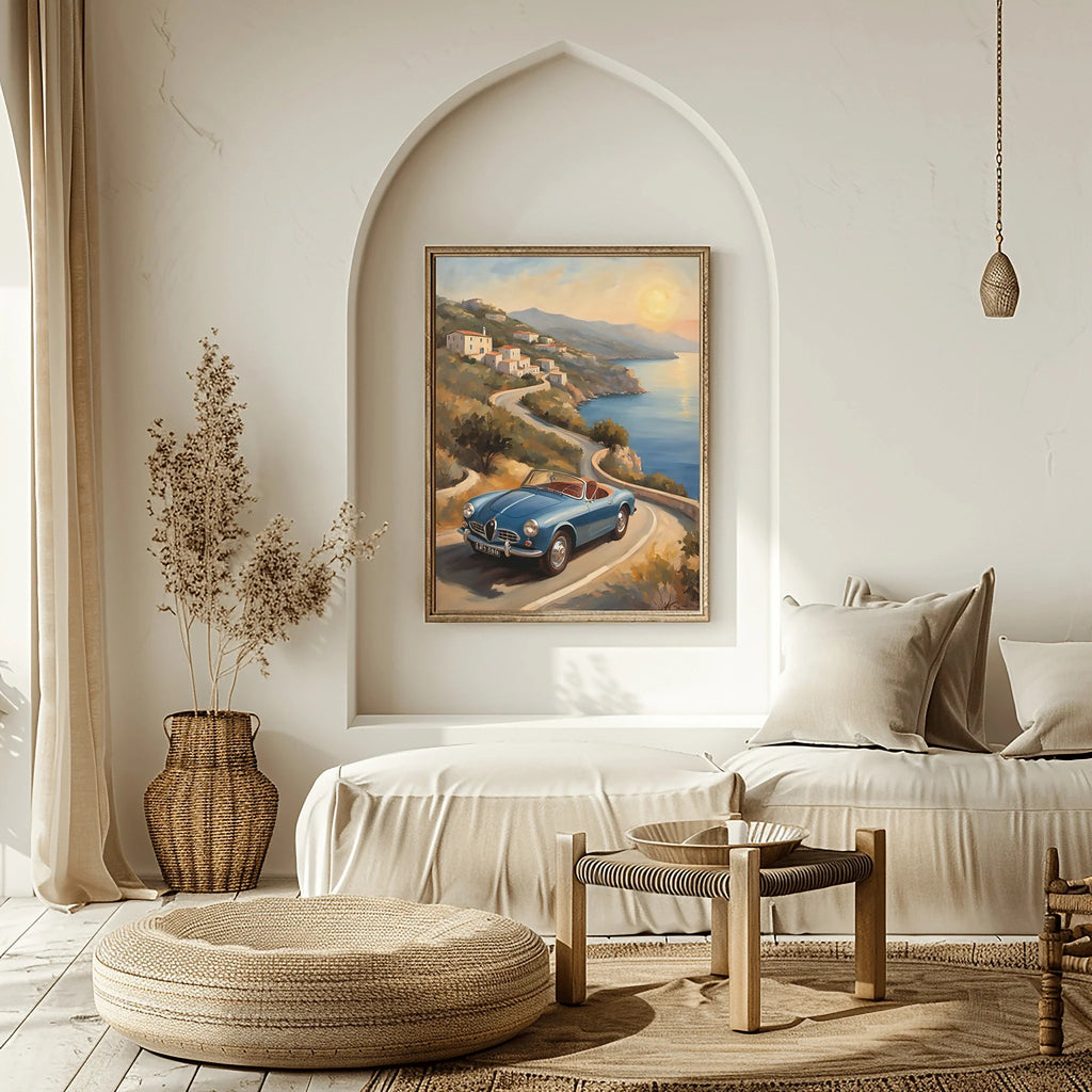 1958 Italian Spider Romance - Beach Edition | Poster Canvas