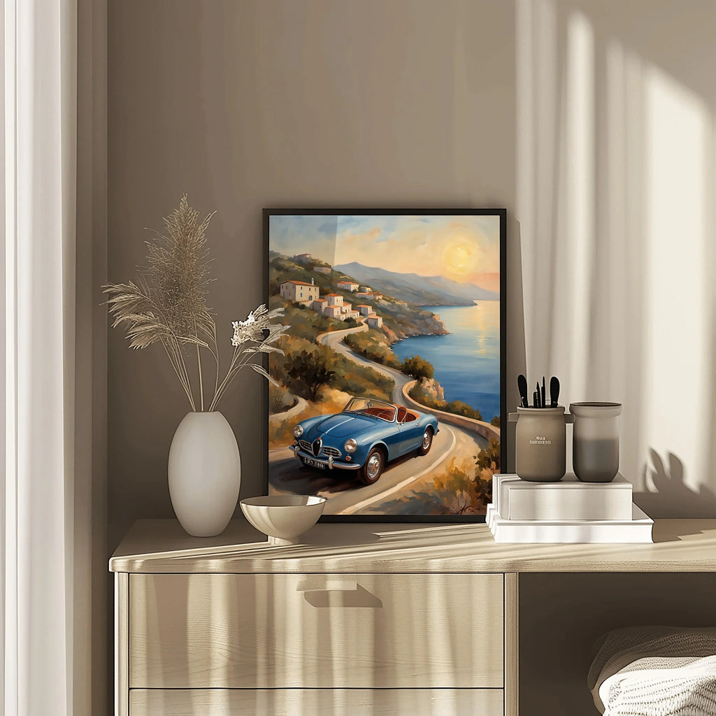 1958 Italian Spider Romance - Beach Edition | Poster Canvas