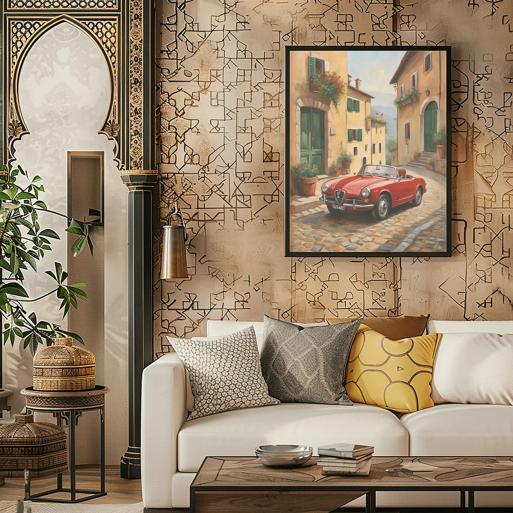1958 Italian Spider Romance - Italian Street Edition | Poster Canvas