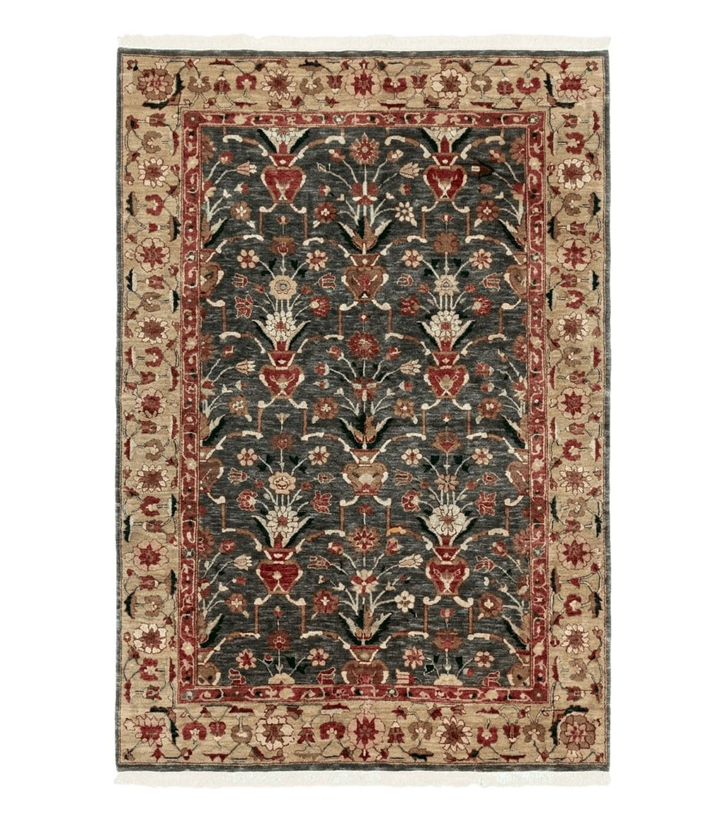 Pak Persian Mahal Rug 6x9, Floral Handmade Wool Traditional Oriental Carpet