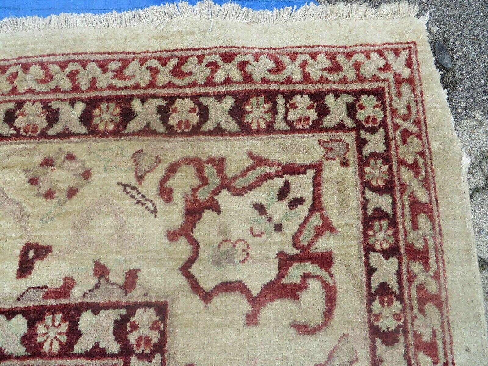 10' X 14' Vintage Hand Knotted Made Indian Agra Wool Rug Vegetable Dyes