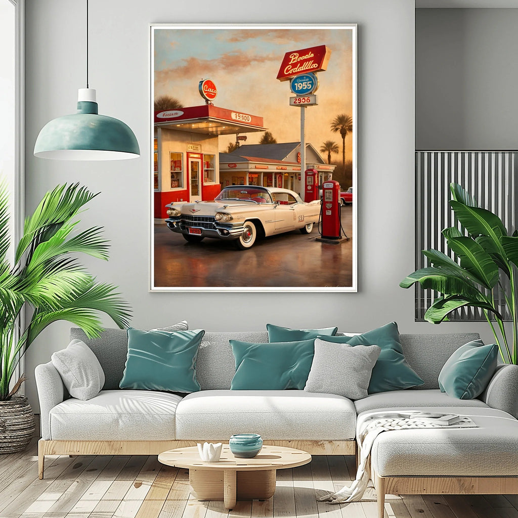 1959 Fins Chrome Cadillac - Vintage Station Edition | Poster Canvas