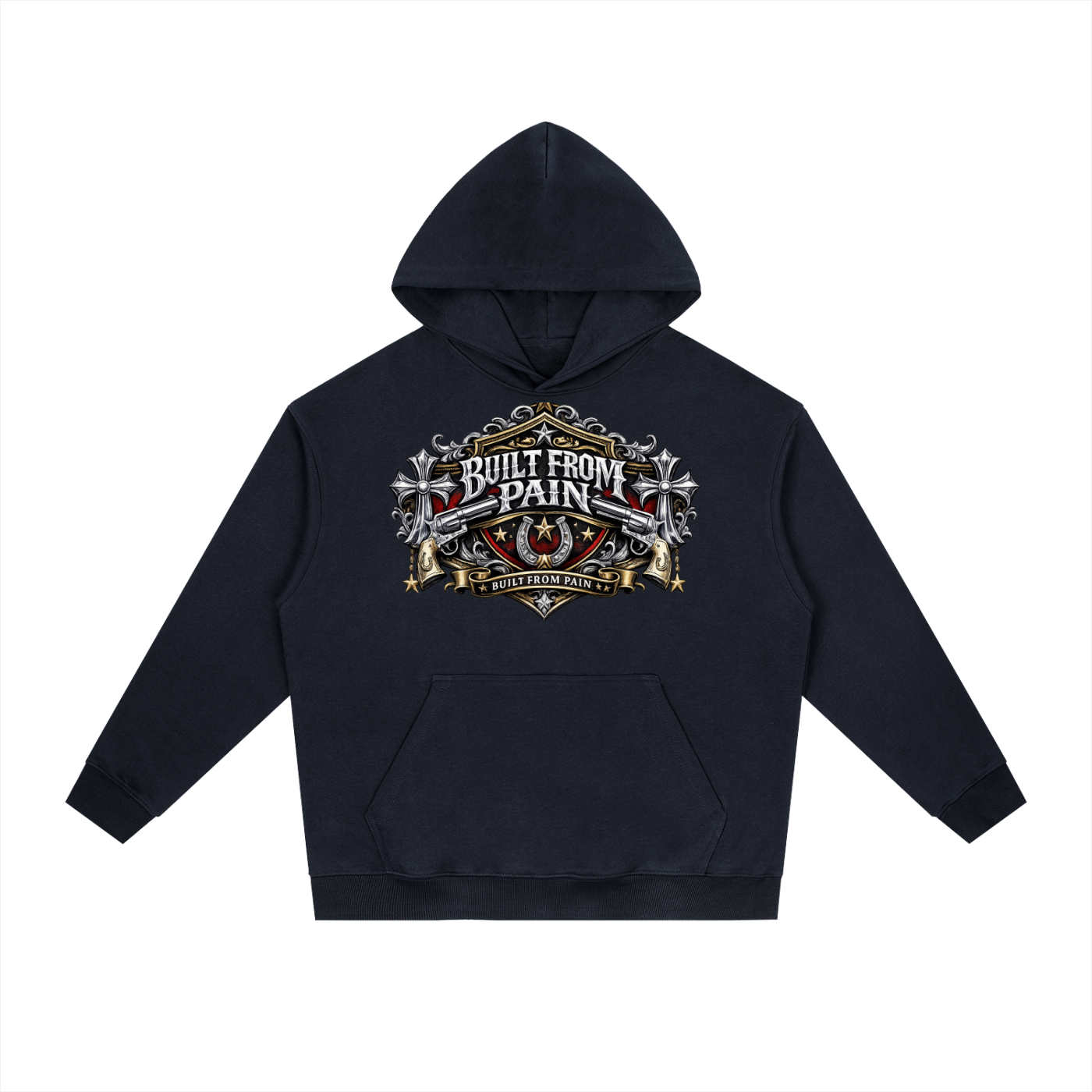 2 GUNS CHROME Essential Heavyweight Drop-Shoulder Hoodie