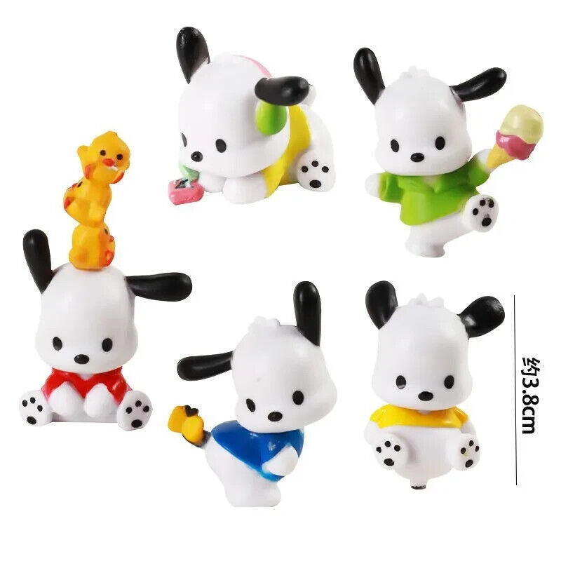 5 Pcs Set Sanrio Danshi Figure, Kawaii Pochacco Melody Figurine, Anime 1.5 in