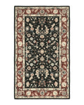 Black Sino Persian Rug 3x5, Wool with Silk Highlights, Floral, Fine 170 KPSI
