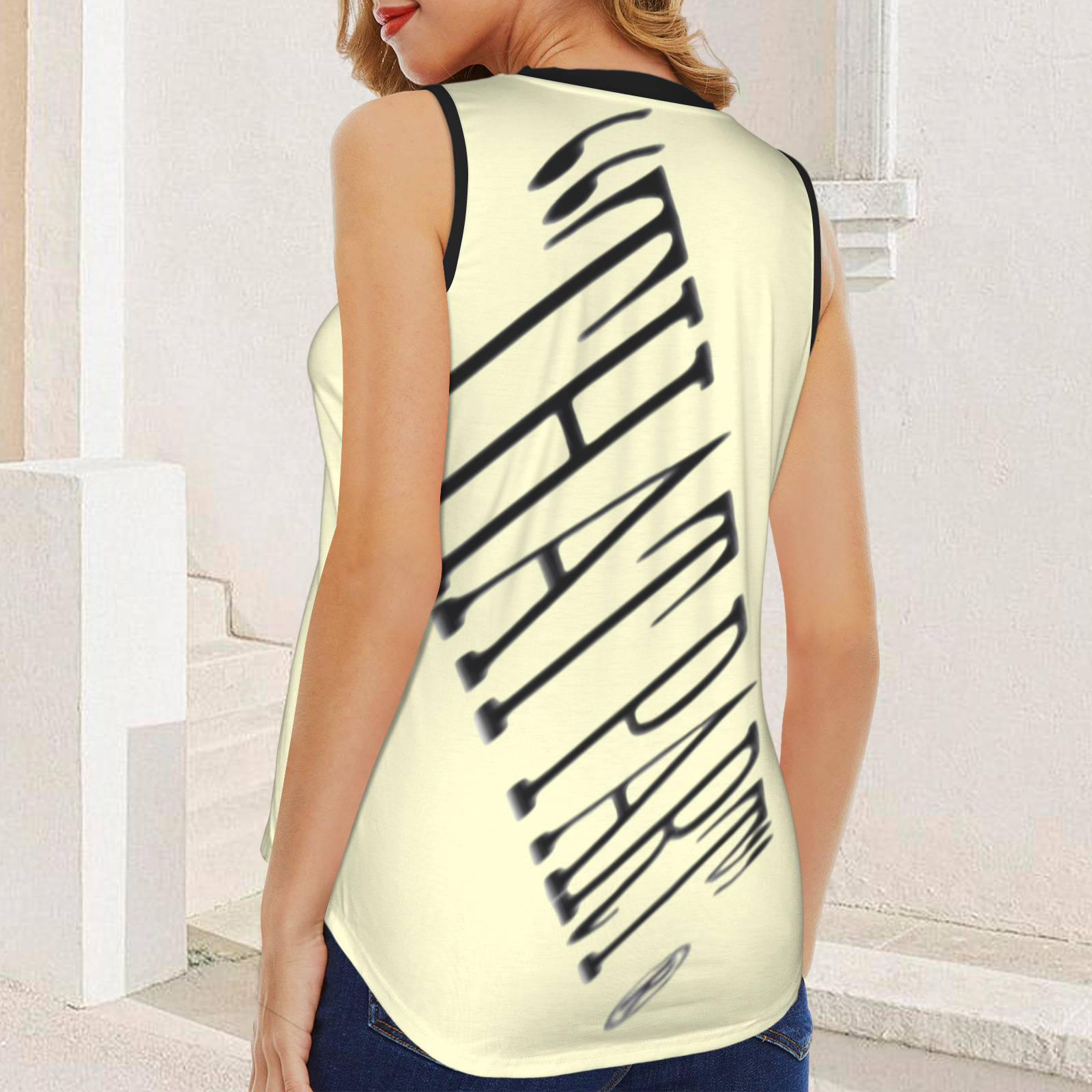 NEW!!! "THAT PART" branded  (black rear) V-Neck Sleeveless Tank Top (Made to Order No Stock)
