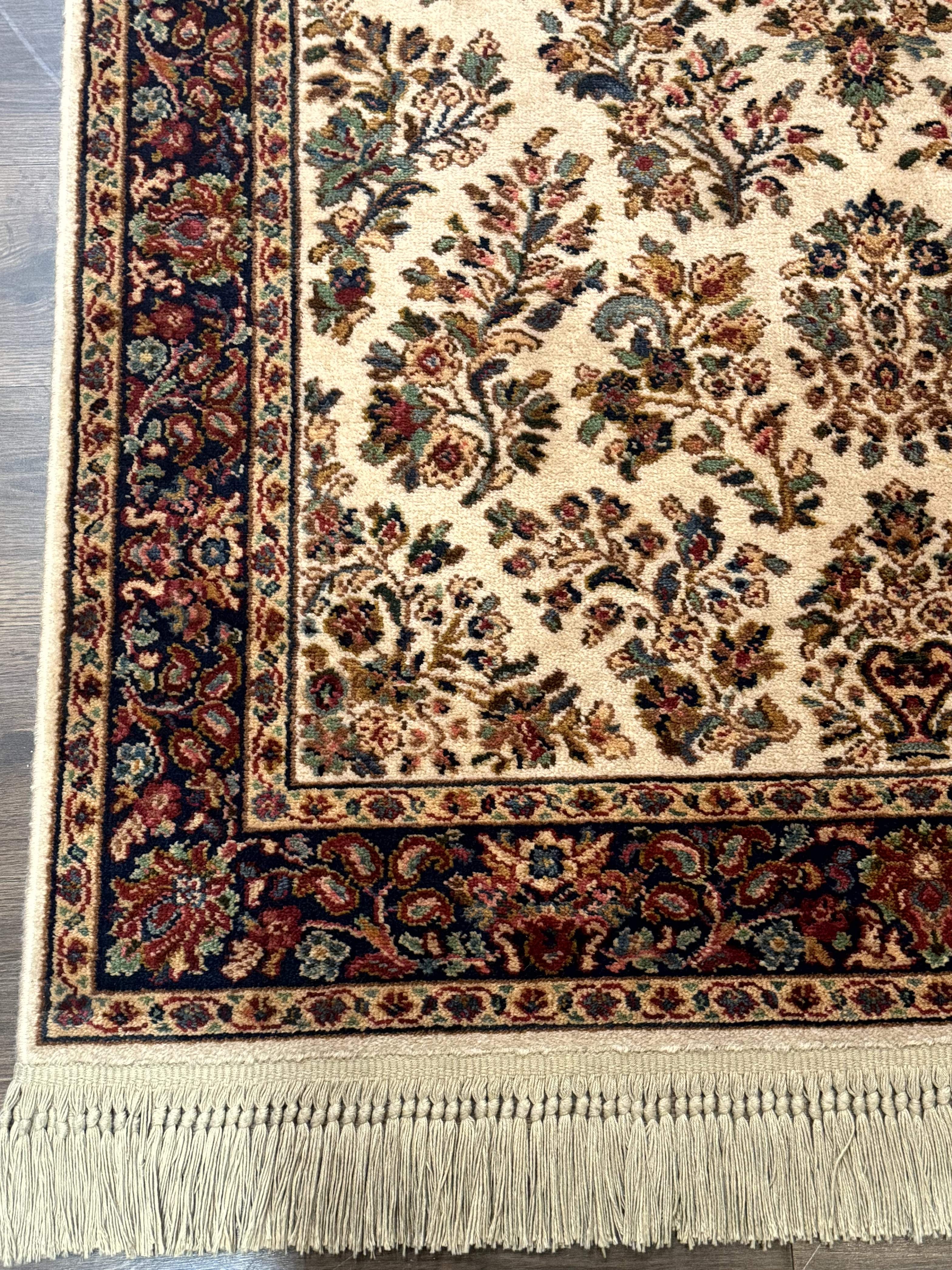 4x6 Karastan Rug Ivory Sarouk #760, Wool Vintage Original 700 Series