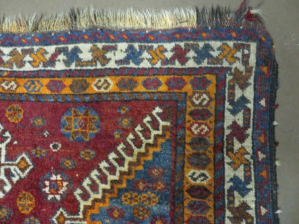 4' X 7' Antique Handmade Tribal Turkish Wool Rug Nice