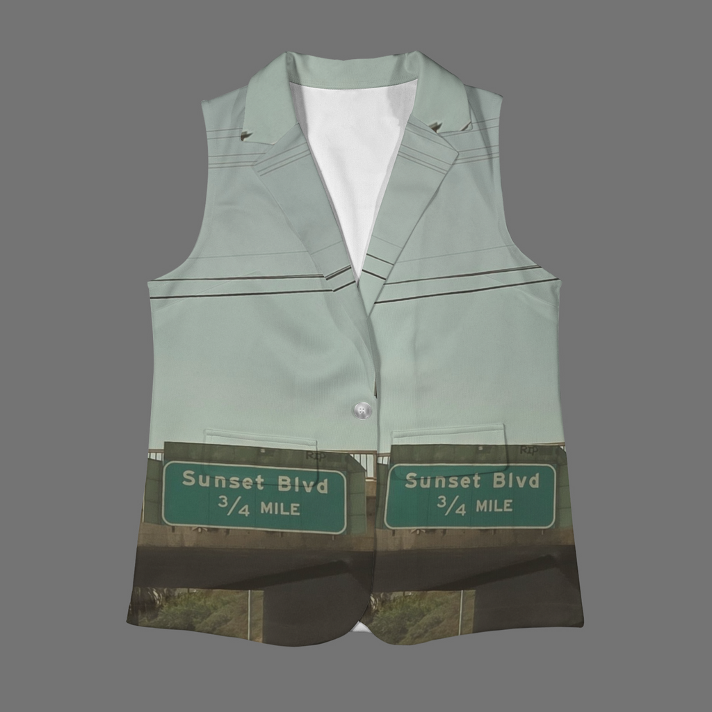 NEW!!! "THAT PART" branded (rear & Sunset Blvd. Sign front) Sleeveless Blazer Vest (Made to Order No Stock)