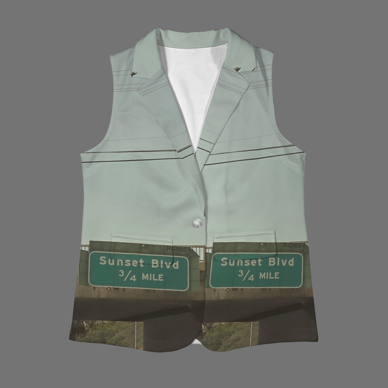 NEW!!! "THAT PART" branded (rear & Sunset Blvd. Sign front) Sleeveless Blazer Vest (Made to Order No Stock)