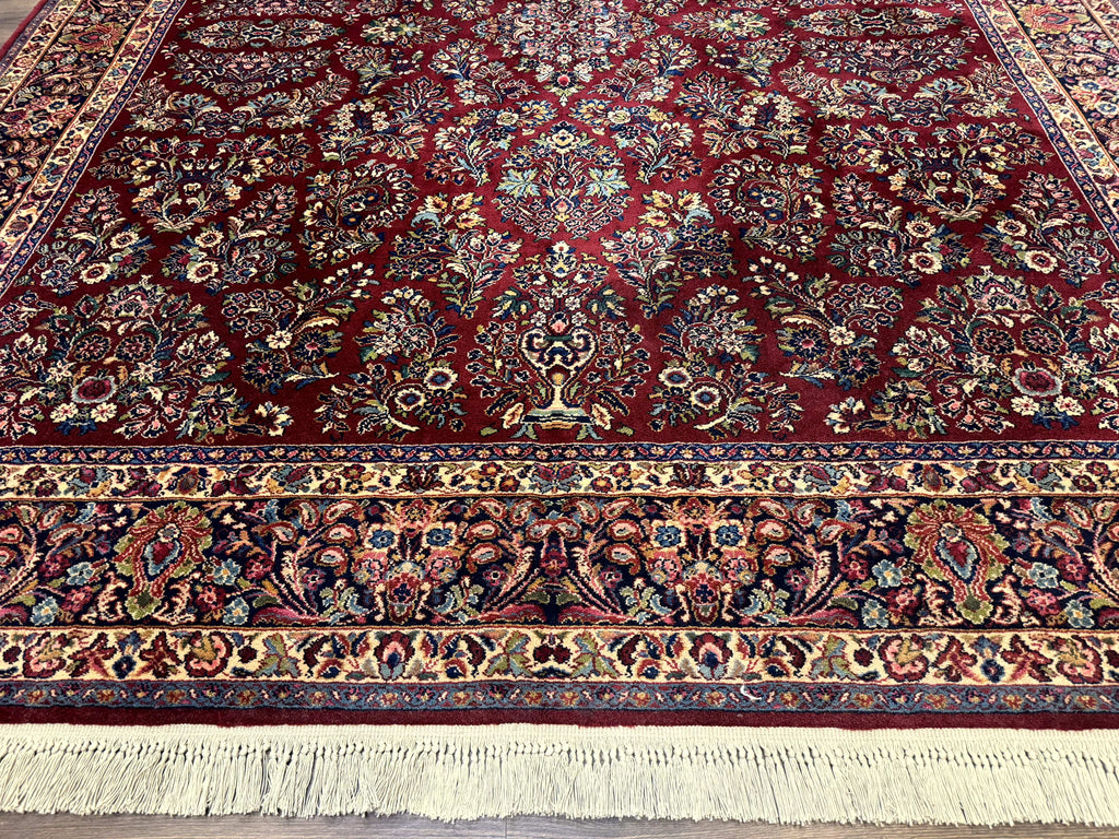 10x14 Karastan Rug Red Sarouk #785, Wool Original 700 Series