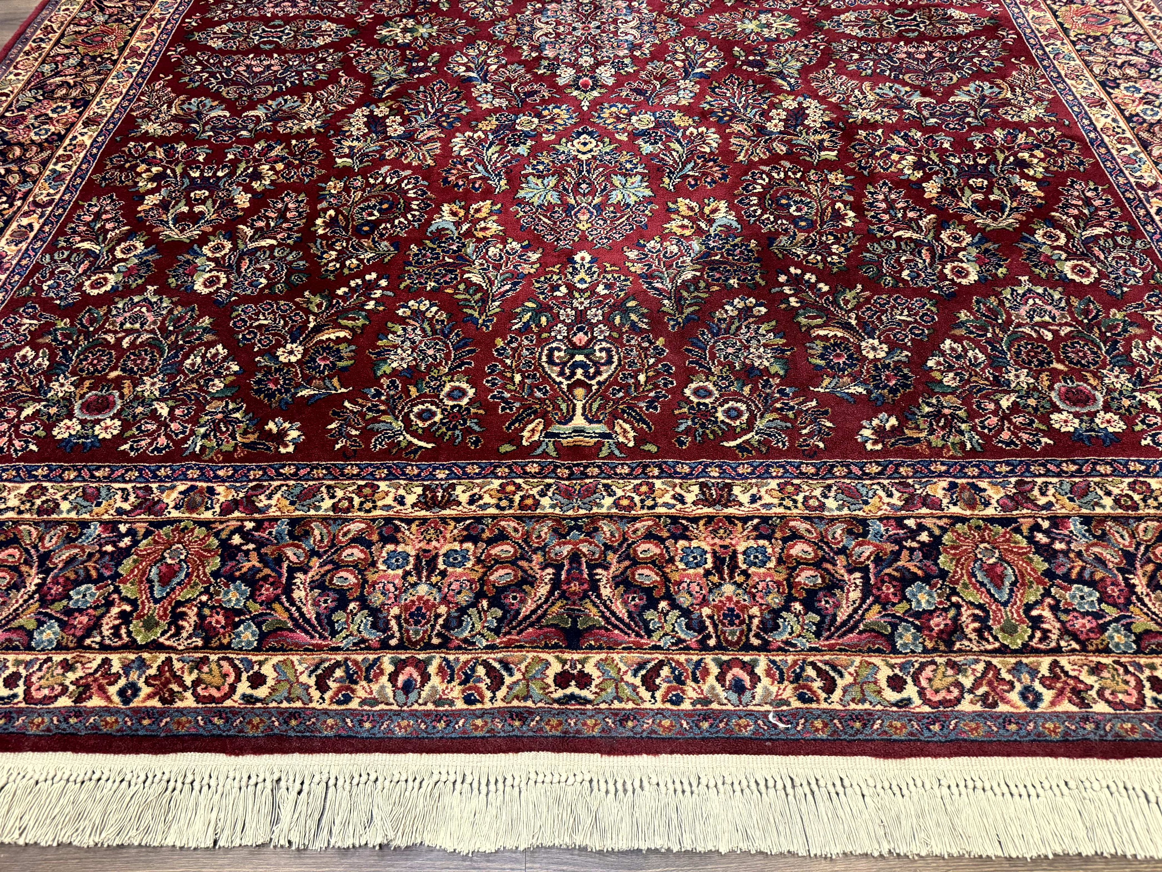 10x14 Karastan Rug Red Sarouk #785, Wool Original 700 Series