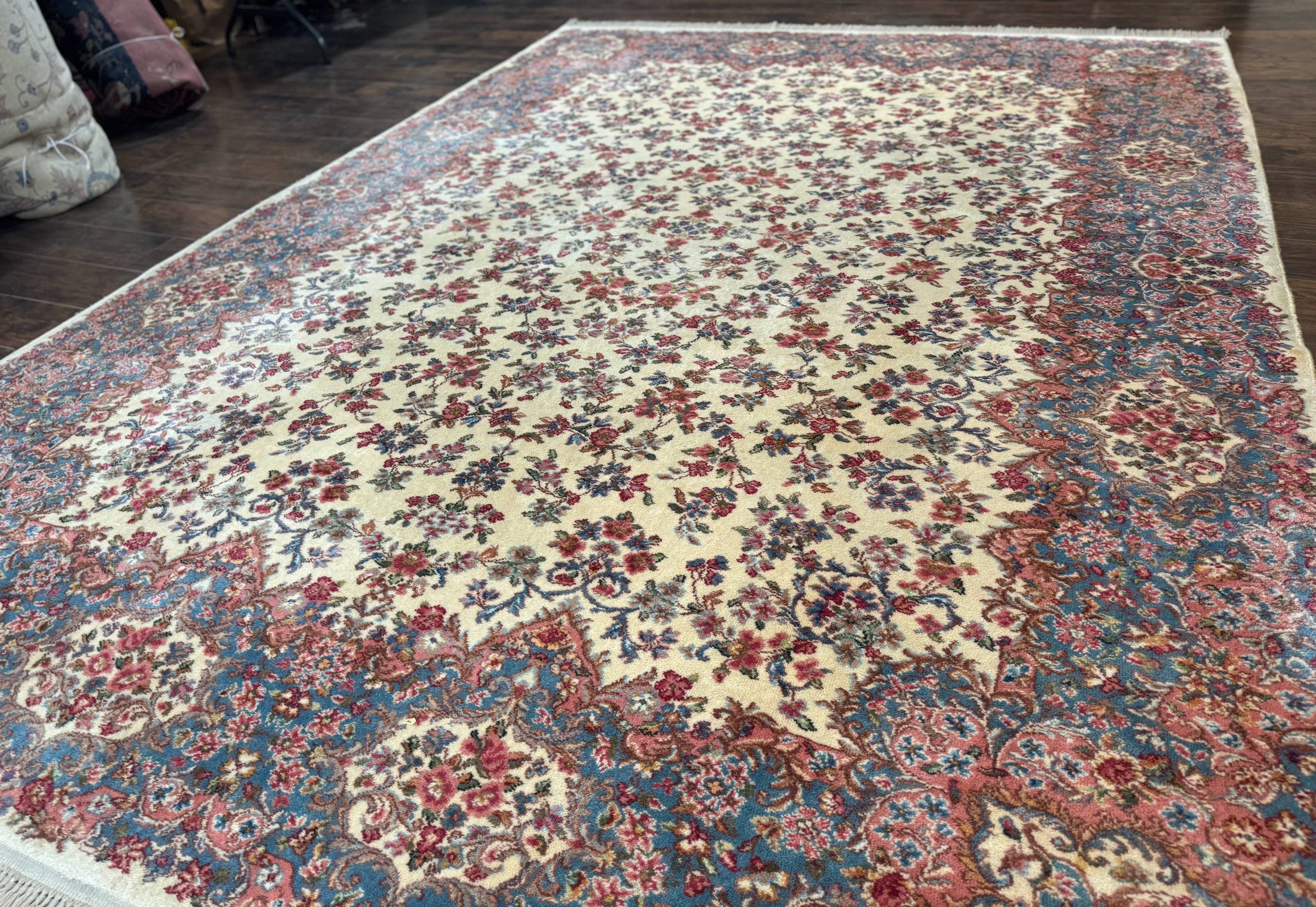 Karastan Rug 8.8 x 12 Ivory Kirman #788, Original 700 Series, Wool Karastan Carpet, Karastan Area Rug, Vintage Karastan, Living Room Rug