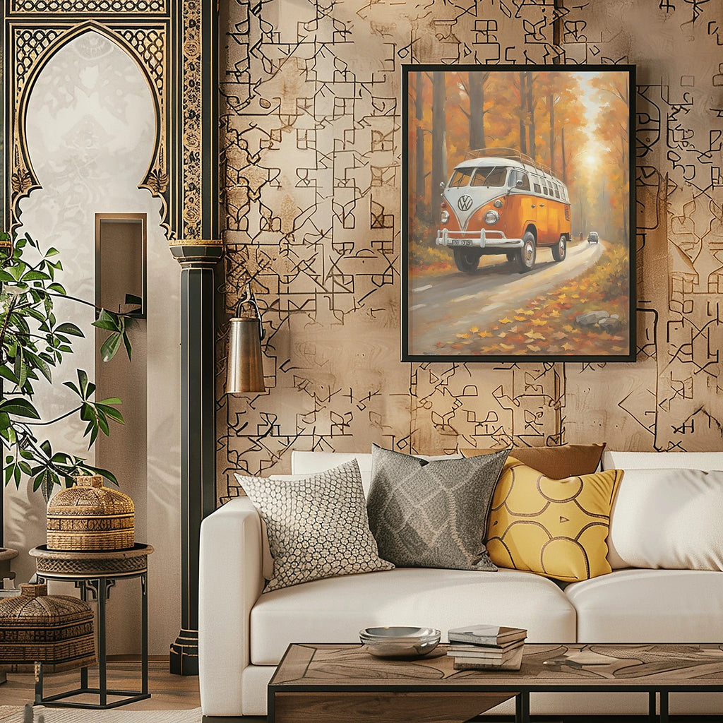 1960 German Split-Window Van - Forest Edition | Poster Canvas