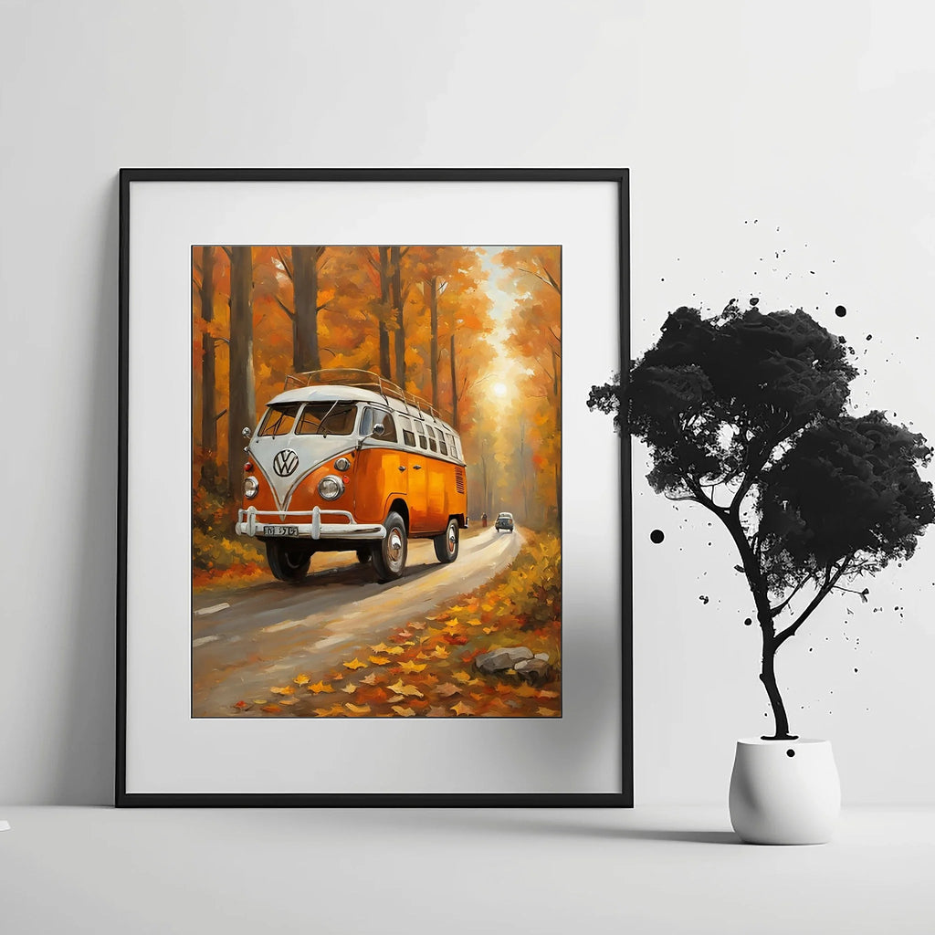 1960 German Split-Window Van - Forest Edition | Poster Canvas