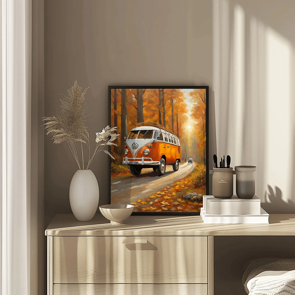 1960 German Split-Window Van - Forest Edition | Poster Canvas