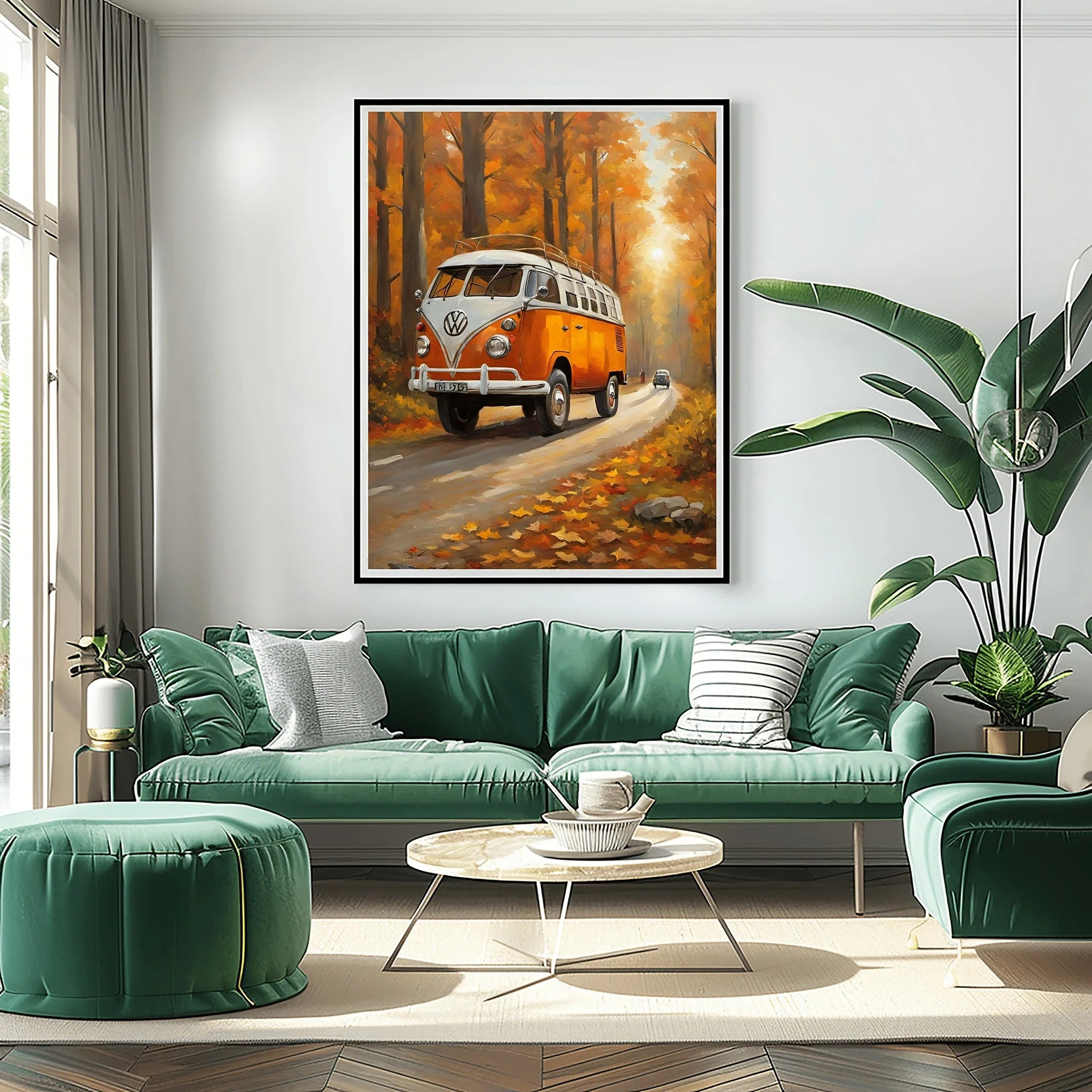 1960 German Split-Window Van - Forest Edition | Poster Canvas