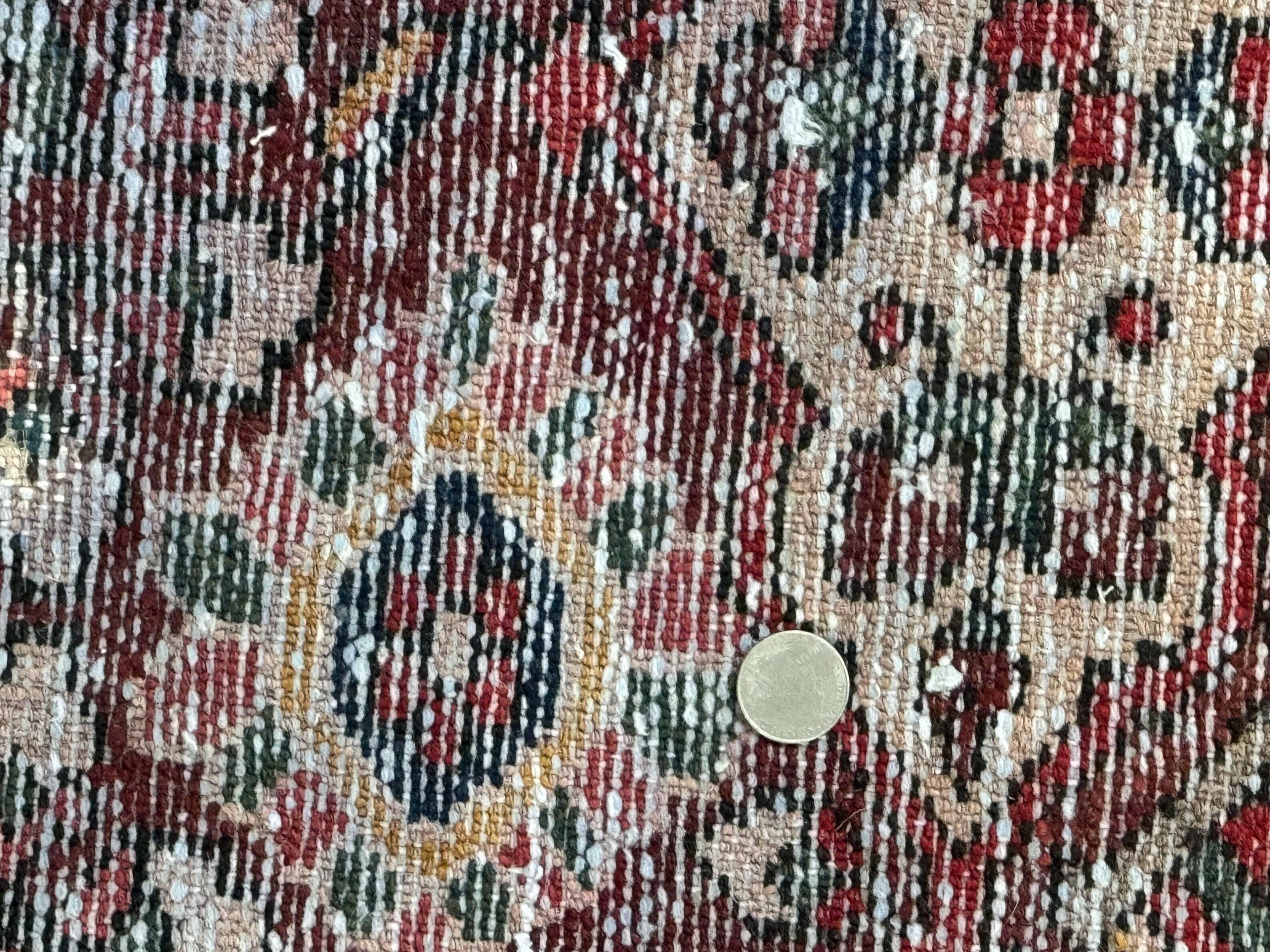 Rare Persian Bakhtiari Rug 10x13, Red, Semi Antique, Large Persian Carpet, Handmade