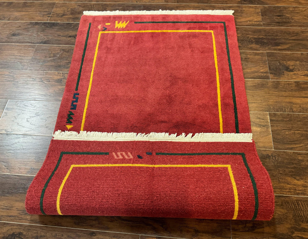 Indo Persian Gabbeh Rug 3x5, Red