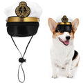 BESPORTBLE Small Dog Captain Sailor Hat Marine Admiral Costume Black
