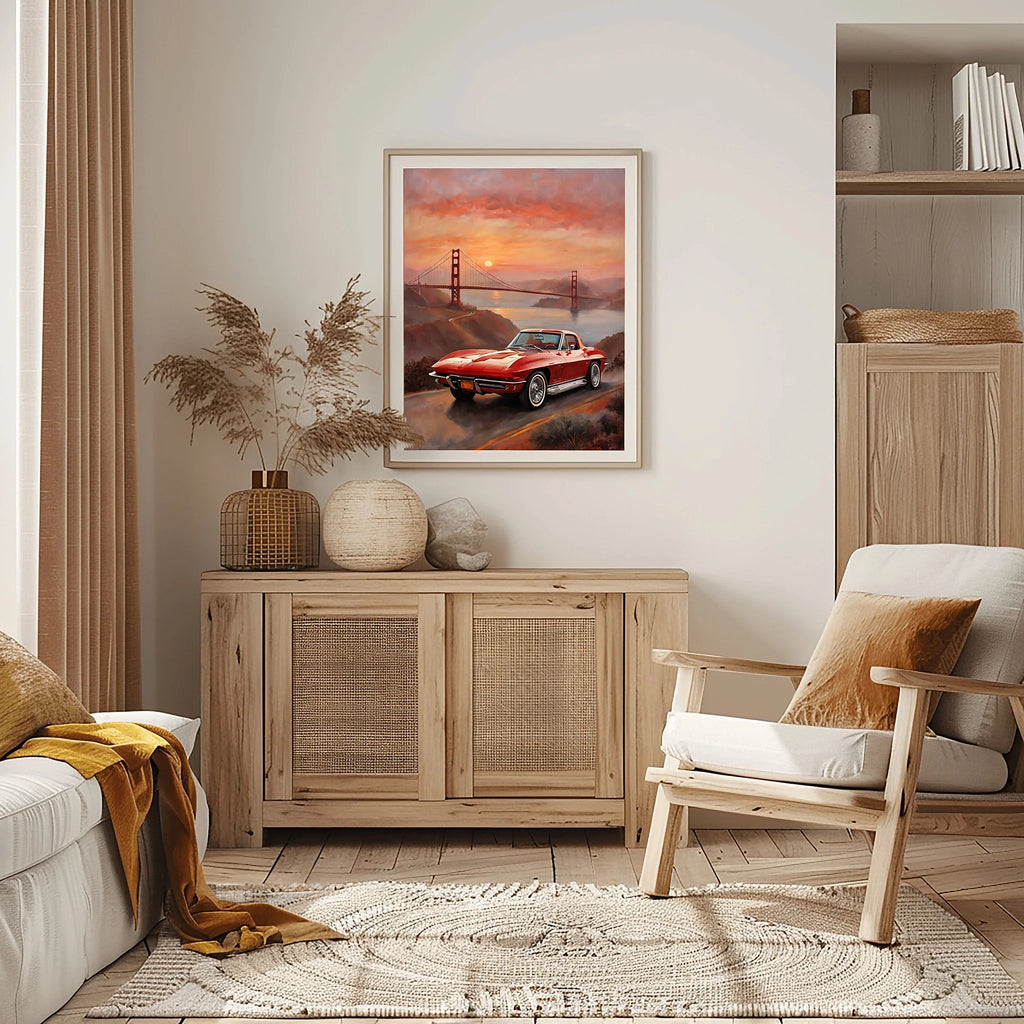 1963 Split-Window Stingray - Golden Gate Edition | Poster Canvas