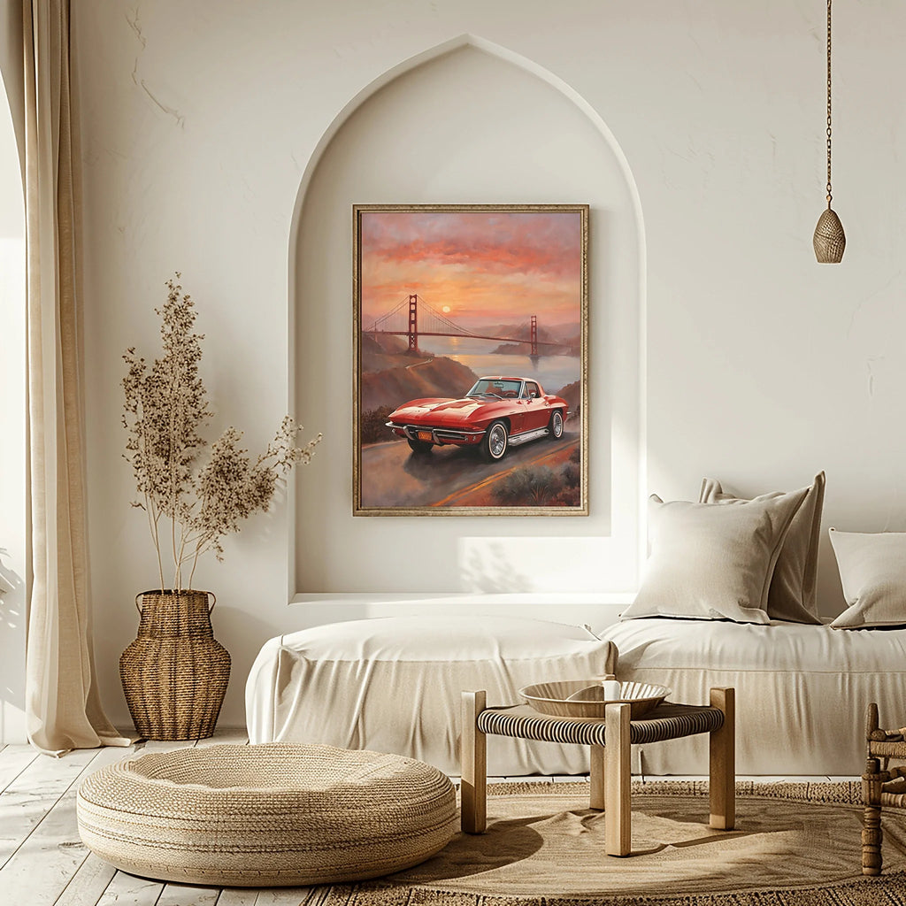 1963 Split-Window Stingray - Golden Gate Edition | Poster Canvas