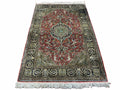 Persian Qum Silk Rug 3.8 x 5.6, Silk on Silk, Animal Pictorials, Fine 330 KPSI