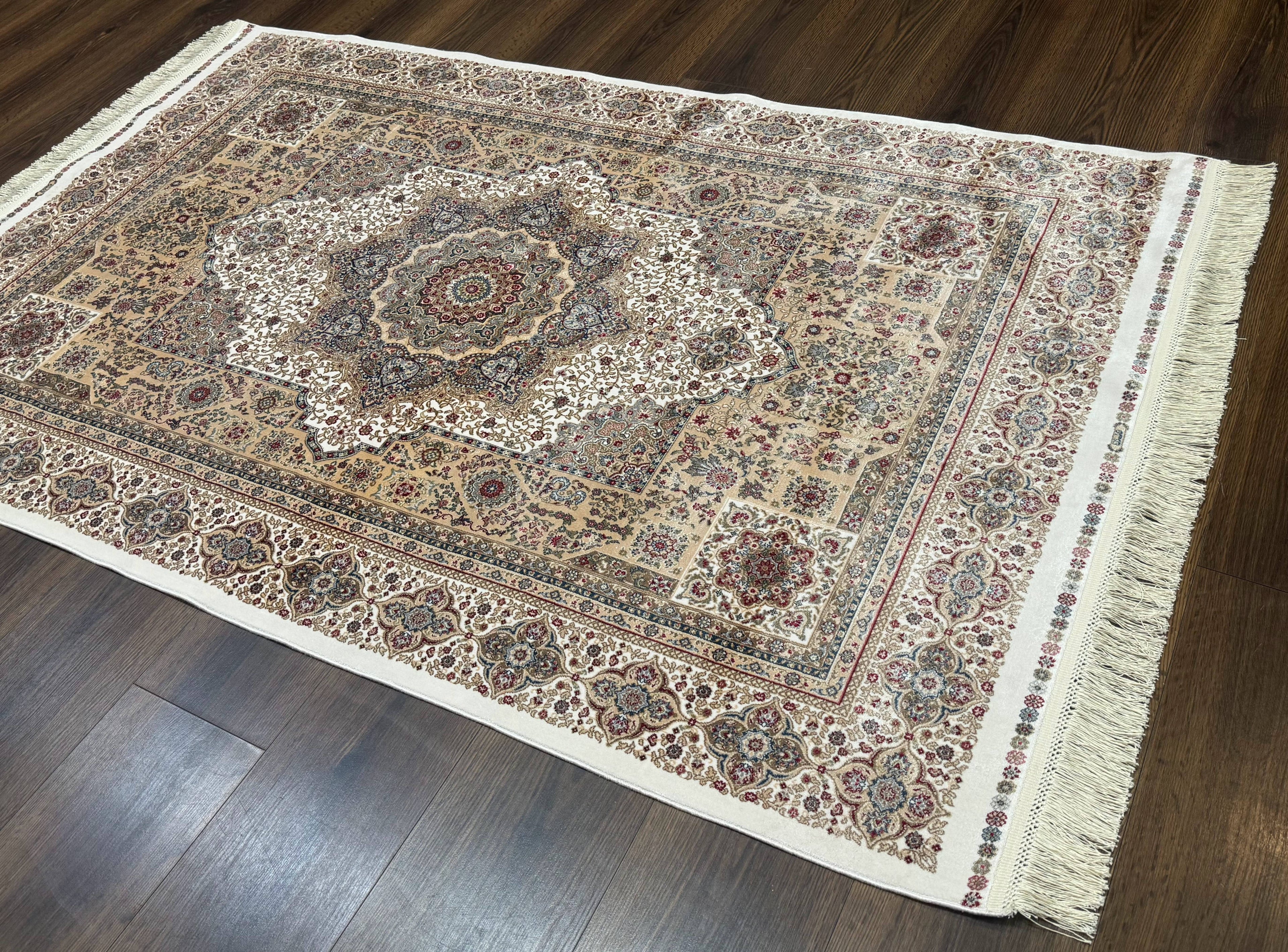 Turkish Memluk Silk Rug 4x6, Hereke Carpet, Bamboo Silk, New