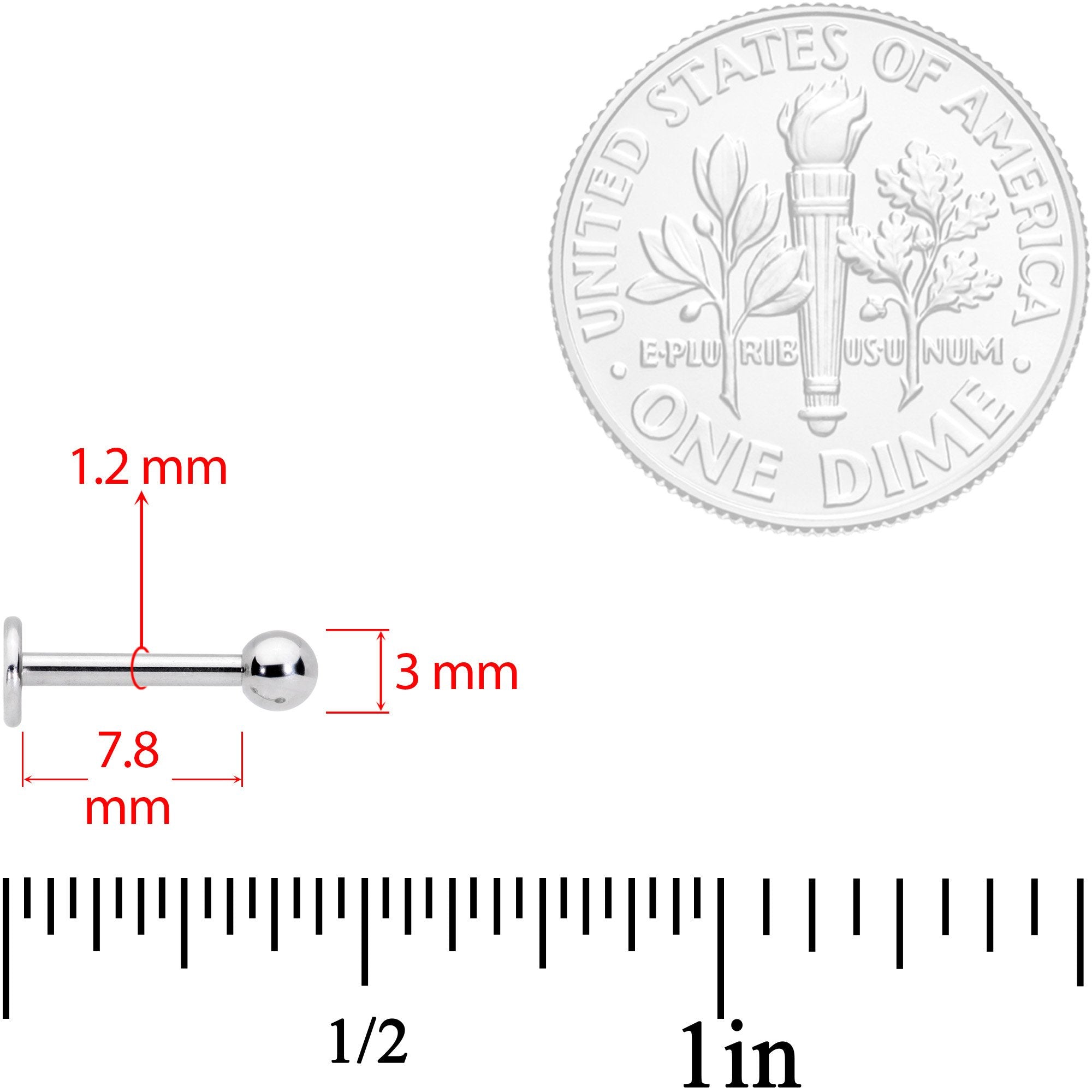 16G 5/16 Clear Gem Internally Threaded Labret Set
