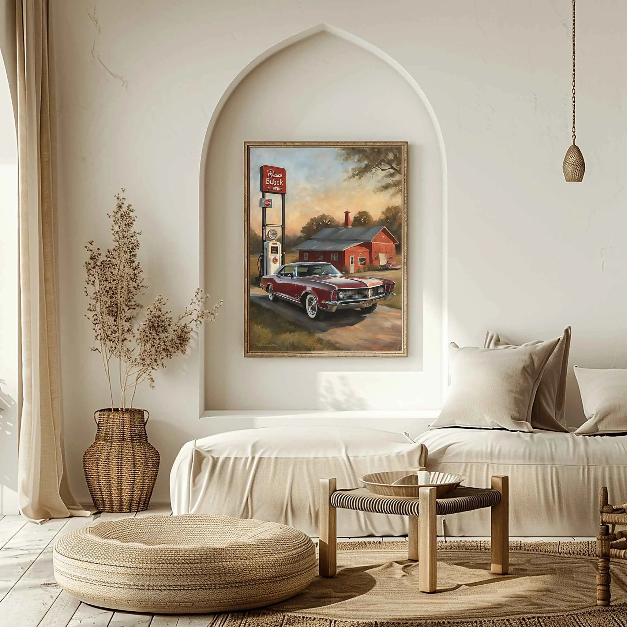 1965 Riviera Gran Sport - Retro Gas Station Edition | Poster Canvas