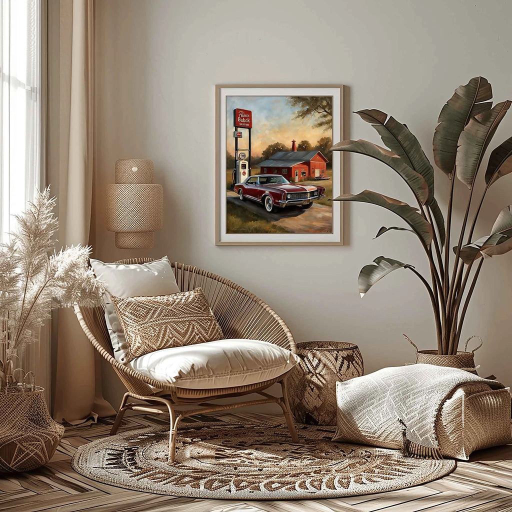 1965 Riviera Gran Sport - Retro Gas Station Edition | Poster Canvas