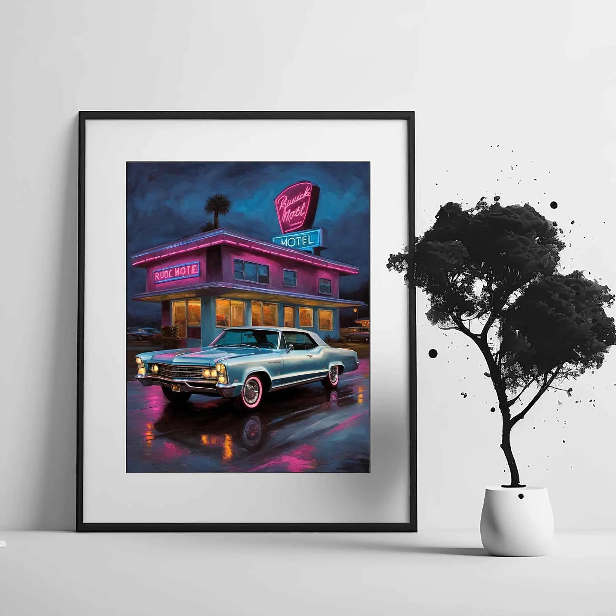 1965 Riviera Gran Sport - Neon Motel Edition | Poster Canvas