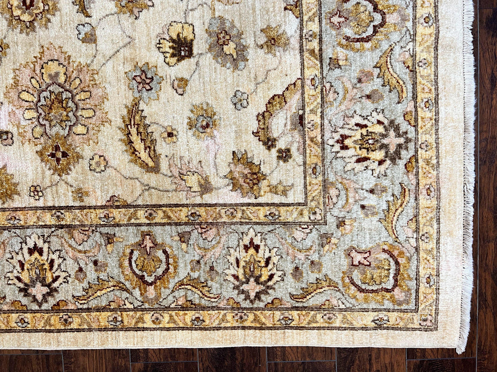 Peshawar Rug 8x10, Oushak Rug, Neutral Colors Hand Knotted Farmhouse Rug