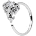 20G 5/16 Clear Gem Enticing Elephant Nose Hoop