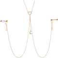 14G 5/8 Clear Gem Gold Tone Heart Star Nipple Chain Necklace