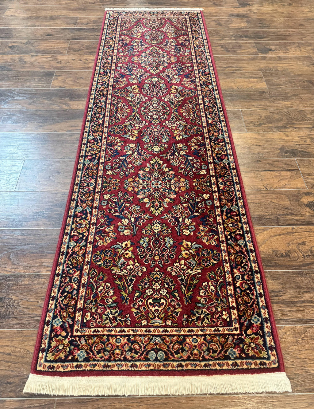 Karastan Runner Rug 2.6 x 8.6, Red Sarouk #785, Original 700 Series, Wool Karastan Runner Rug, Rare